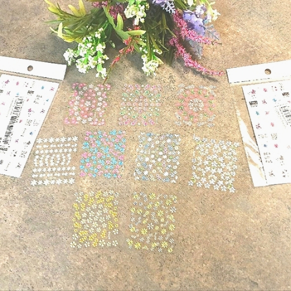 🦋🌺New Colorful Floral & Butterfly Nail Art Stickers (12 Sheets)🌺🦋